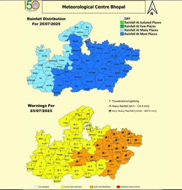 MP Heavy Rain Alert 25 July