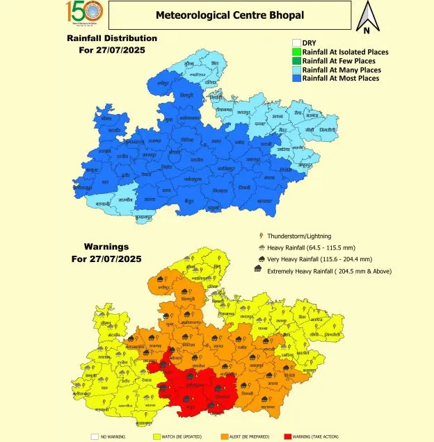 MP Heavy Rain Alert 27 July
