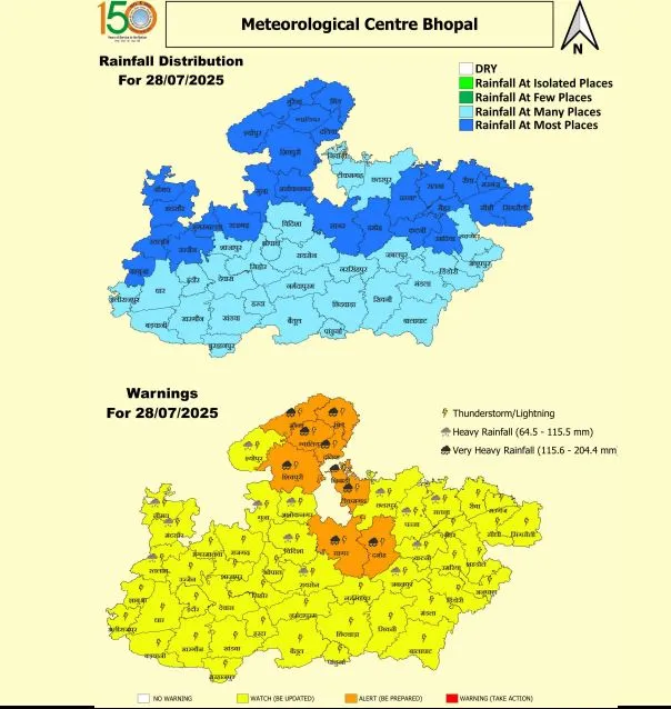 MP Heavy Rain Alert 28 July