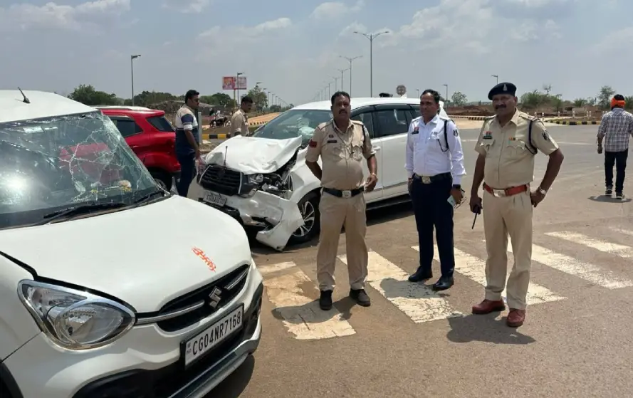 CG Raipur CRPF Car Accident