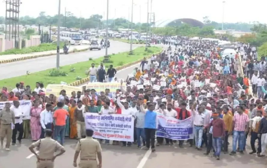 Employees Protest Raipur