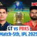 GT vs PBKS Dream11 Prediction IPL 2025 Probable Playing 11