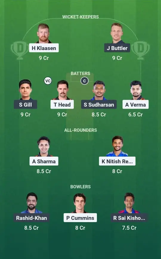 SRH vs GT Dream11 Prediction