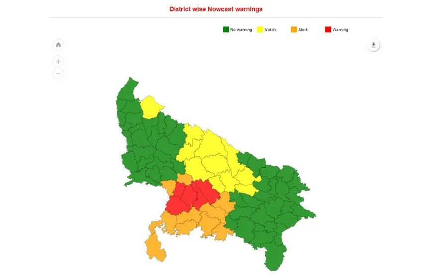 UP Aaj ka Mausam heavy rainfall alert 12 districts kanpur jhansi banda zxc (1)