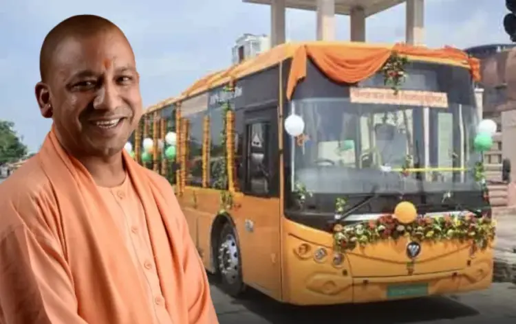UP CM Yogi Adityanath religious electric bus service Varanasi Ayodhya