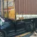 UP Kanpur Unnao road accident Mahindra XUV 300 car collided with container zxc