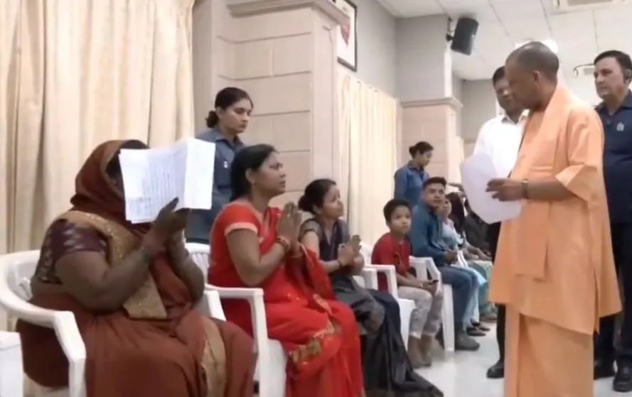 UP Lucknow CM Yogi house Janta Darshan heard people problem