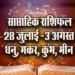 Weekly-Horoscope-28-July-3-August-2025-Dhanu-Makar-Kumbh-Meen-Saptahik-Rashifal-jyotish-upay-Astrology-Hindi-news