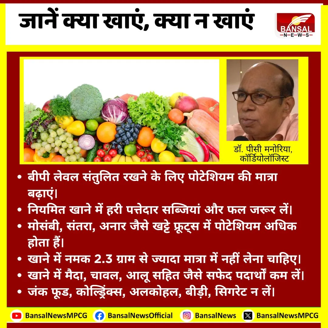 WorldHypertensionDay2025, DailyRoutine80Formula, WorldHypertensionDay, WorldHypertensionDay2025Special, Cardiologists Dr. PC Manoria, Cardiologists Dr. Pankaj Manoria, BhopalNews, MPNews, HindiNews, Local