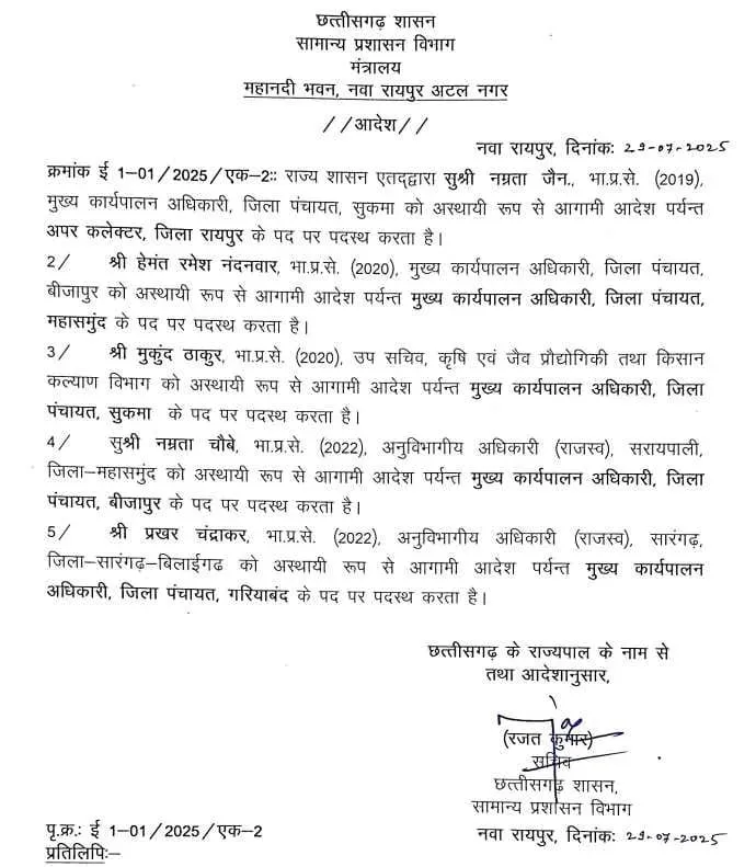 CG IAS Transfer List