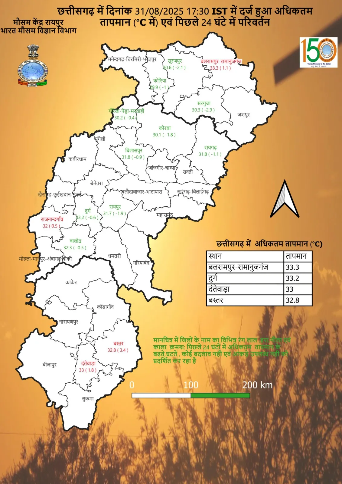 Chhattisgarh Weather Update Today Temperature