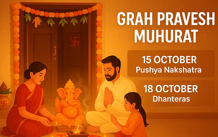 Grah Pravesh Muhurat: नवरात्रि में नहीं कर पाए गृह प्रवेश, तो ये हैं दीपावली के पहले नए घर में प्रवेश के शुभ मुहूर्त Grah Pravesh Muhurat: नवरात्रि में नहीं कर पाए गृह प्रवेश, तो ये हैं दीपावली के पहले नए घर में प्रवेश के शुभ मुहूर्त