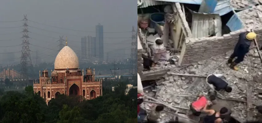 humayun tomb wall 5 people died
