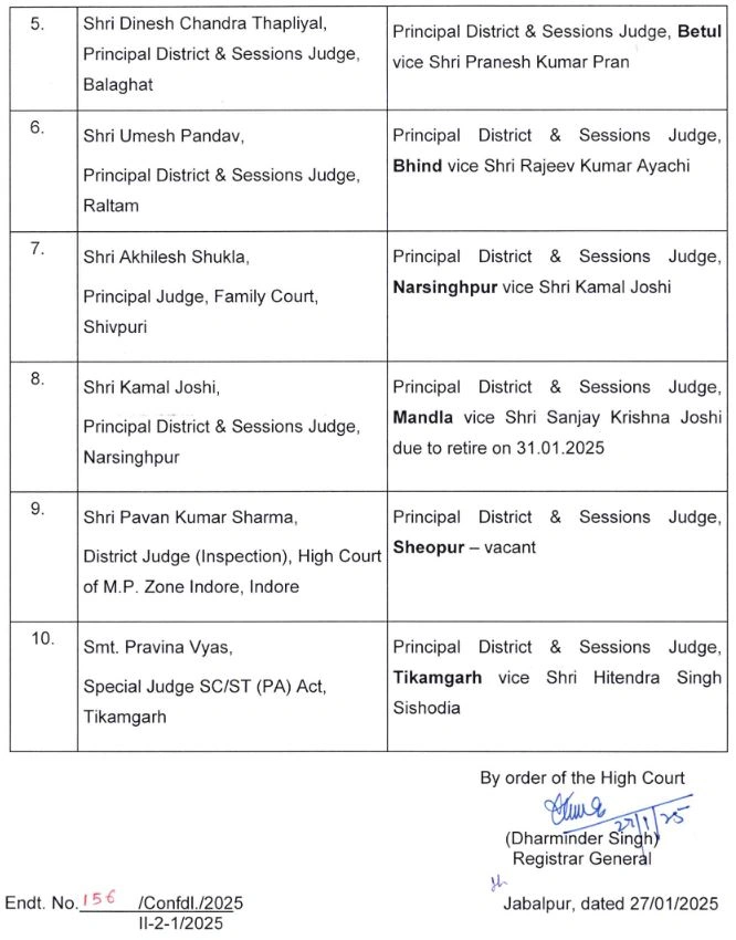 mp judge transfer