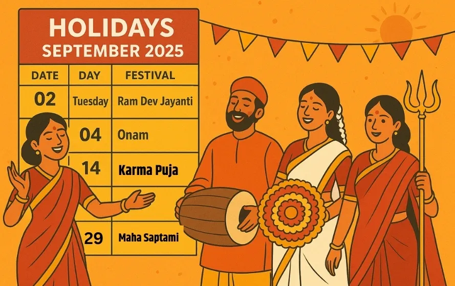 september bank holidays list 2025 Navratri durga puja onam pitru paksha hindi news