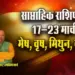 weekly horoscope 17-23 March 2025 saptahik rashifal mesh vrash mithun kark