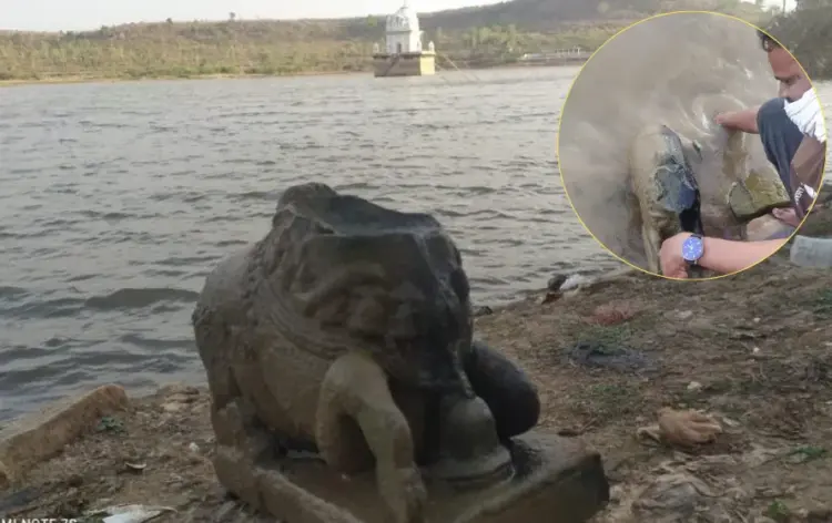 Nandi idol found in Panna
