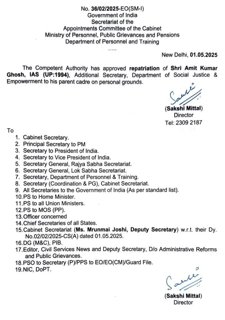 IAS Amit Kumar Ghosh In UP Cader